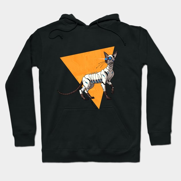 Cyborg Siamese Cat Hoodie by Novanim